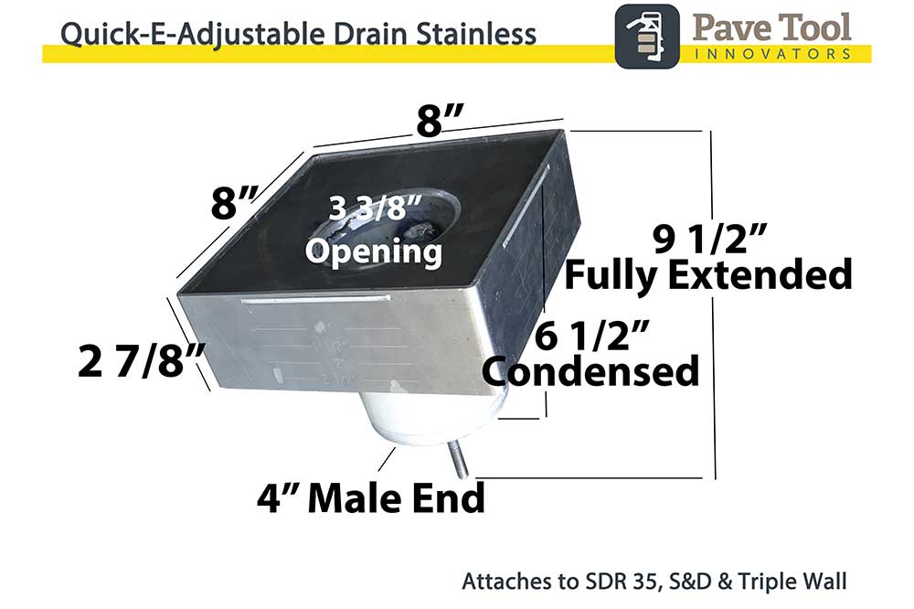 Quick-E-Adjustable Patio Drain Specification Sheet