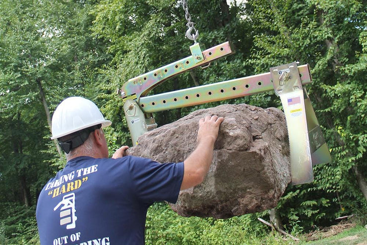 Boulder Grab Attachment attaches to Pave Tools Block Clamp BL980 for lifting all types and sizes of boulders or large rocks