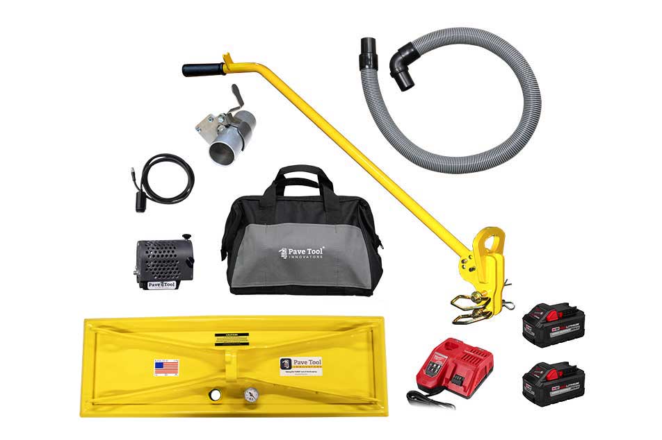 paver vac with accessories on a white background