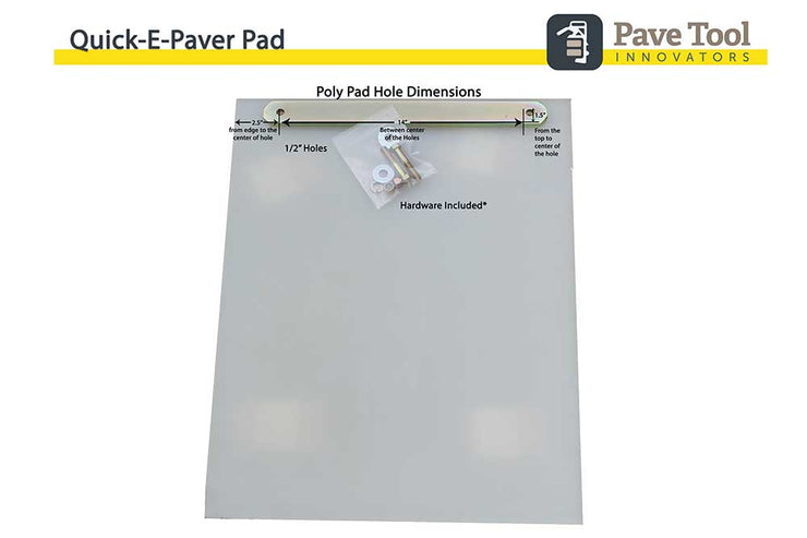 Quick-E-Paver Pad, for any Compactor. Poly Pad Spec sheet