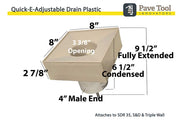 Quick-E-Adjustable Patio Drain Plastic Specification Sheet