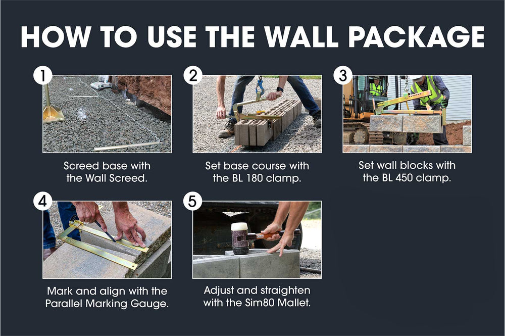 Step-by-step guide on how to use a wall package with images and text.