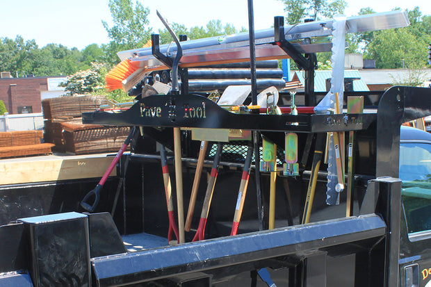 Raised Quick-E-Mounted Tool Rack on Truck